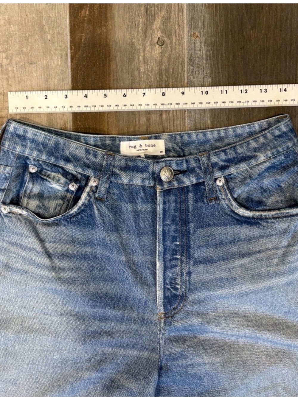 rag & bone Light Wash Wide-Leg Jeans - Picture 7 of 13